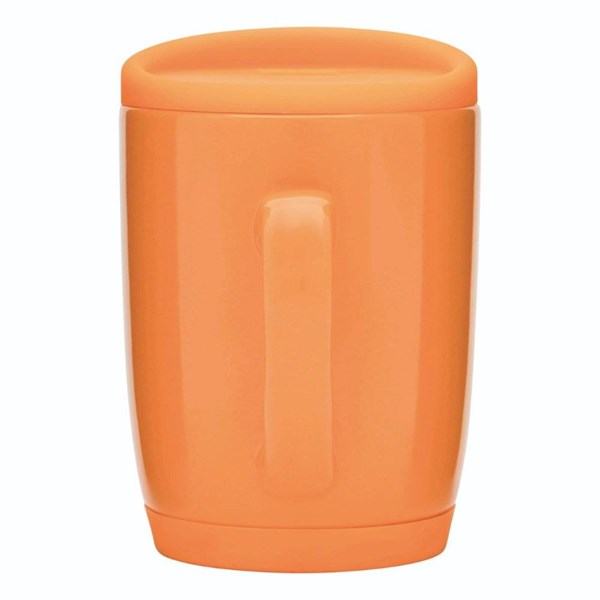 Obrázky: Oranžový keramický hrnek 350ml s víčkem, Obrázek 4