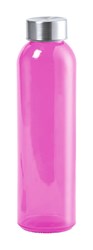 Obrázky: Růžová skleněná láhev 500ml s nerez. uzávěrem