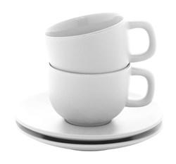 Obrázky: 2ks šálků 200ml s podšálkem na cappuccino, bílé