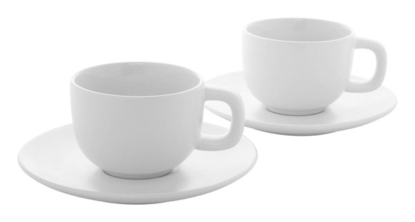 Obrázky: 2ks šálků 200ml s podšálkem na cappuccino, bílé, Obrázek 2