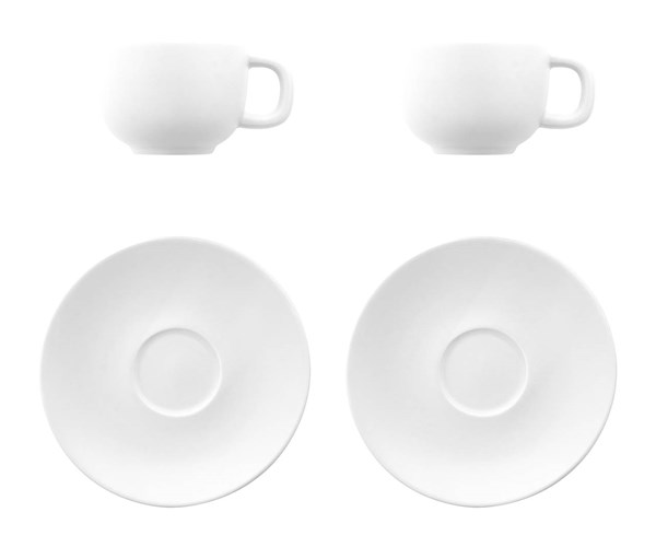 Obrázky: 2ks šálků 200ml s podšálkem na cappuccino, bílé, Obrázek 3