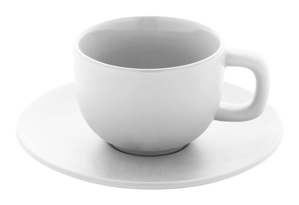 Obrázky: 2ks šálků 200ml s podšálkem na cappuccino, bílé, Obrázek 4