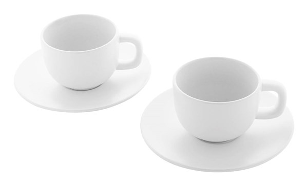 Obrázky: 2ks šálků 200ml s podšálkem na cappuccino, bílé, Obrázek 6