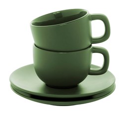 Obrázky: 2ks šálků 200ml s podšálkem na cappuccino, zelené