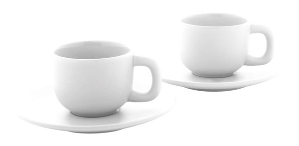Obrázky: 2ks šálků 85ml s podšálkem na espresso, bílé, Obrázek 2