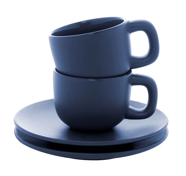 Obrázky: 2ks šálků 85ml s podšálkem na espresso, modré