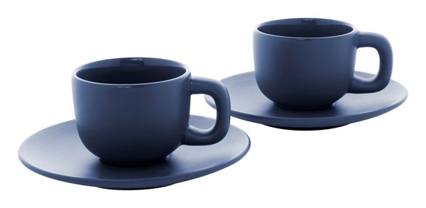 Obrázky: 2ks šálků 85ml s podšálkem na espresso, modré, Obrázek 2