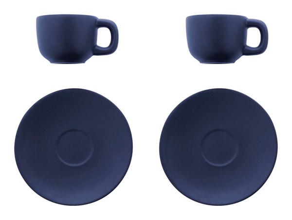 Obrázky: 2ks šálků 85ml s podšálkem na espresso, modré, Obrázek 3