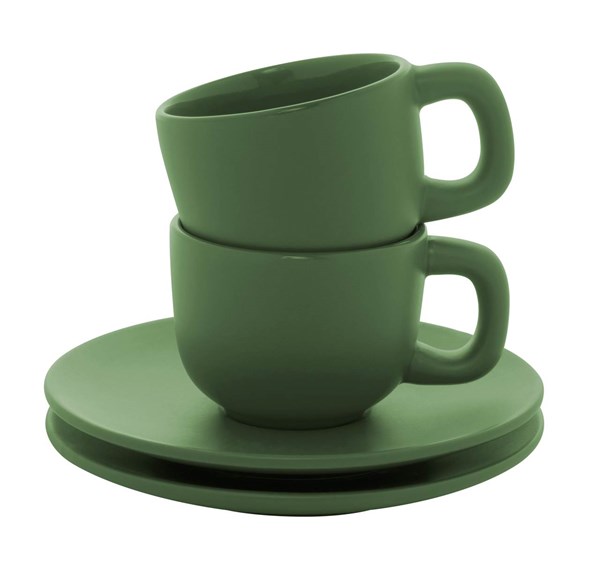 Obrázky: 2ks šálků 85ml s podšálkem na espresso, zelené