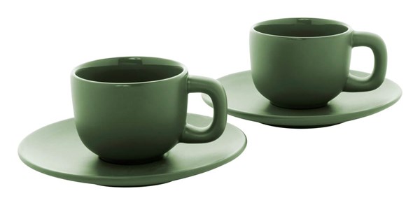 Obrázky: 2ks šálků 85ml s podšálkem na espresso, zelené, Obrázek 2