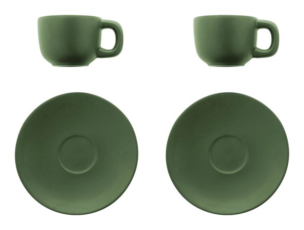 Obrázky: 2ks šálků 85ml s podšálkem na espresso, zelené, Obrázek 3