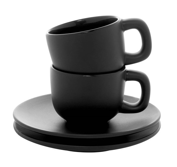 Obrázky: 2ks šálků 85ml s podšálkem na espresso, černé
