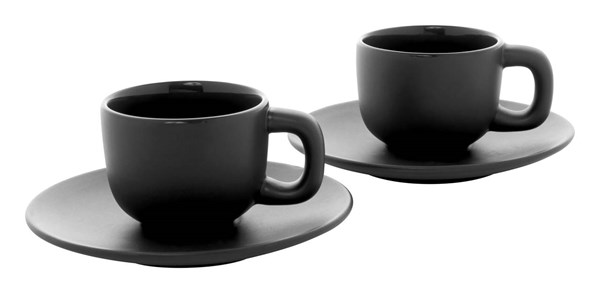 Obrázky: 2ks šálků 85ml s podšálkem na espresso, černé, Obrázek 2