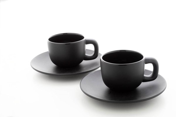 Obrázky: 2ks šálků 85ml s podšálkem na espresso, černé, Obrázek 6