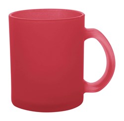 Obrázky: Skleněný červený frosty hrnek 300ml