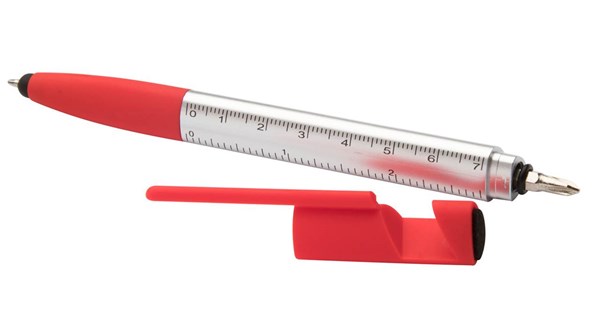Obrázky: Trojhranné multif. plast. kul. p. TOOL 5v1,červená, Obrázek 2