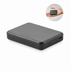 Obrázky: Powerbanka 5000 mAh z recykl. ABS, černá