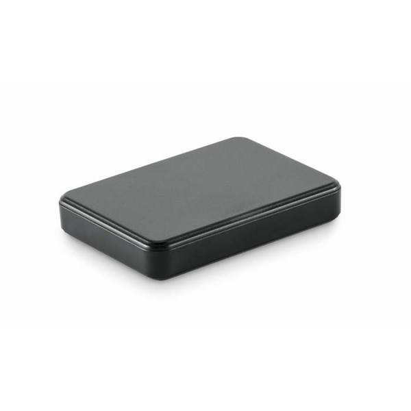 Obrázky: Powerbanka 5000 mAh z recykl. ABS, černá, Obrázek 2