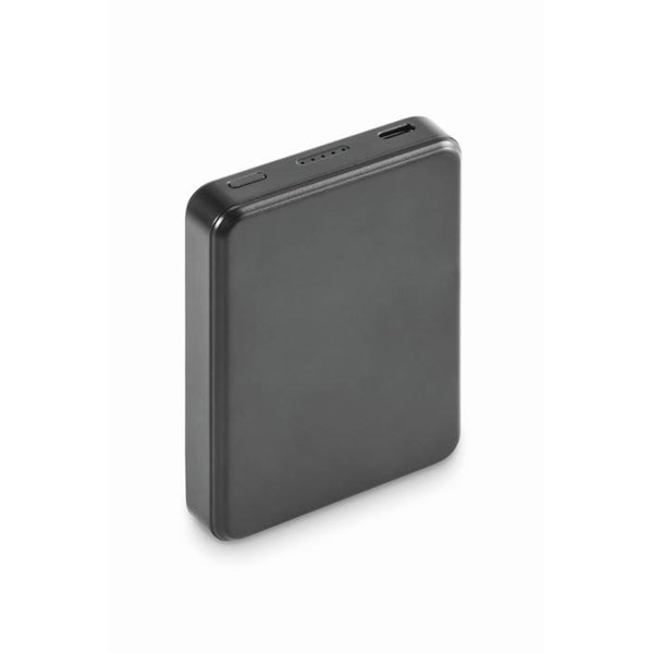 Obrázky: Powerbanka 5000 mAh z recykl. ABS, černá, Obrázek 4