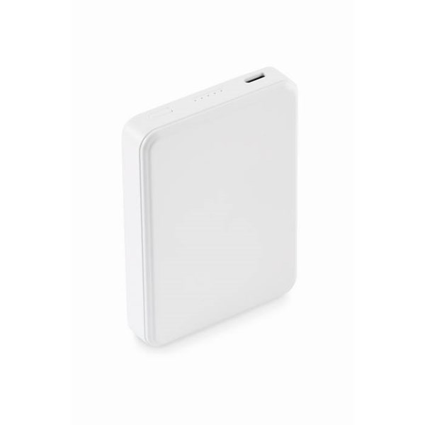 Obrázky: Powerbanka 5000 mAh z recykl. ABS, bílá, Obrázek 3