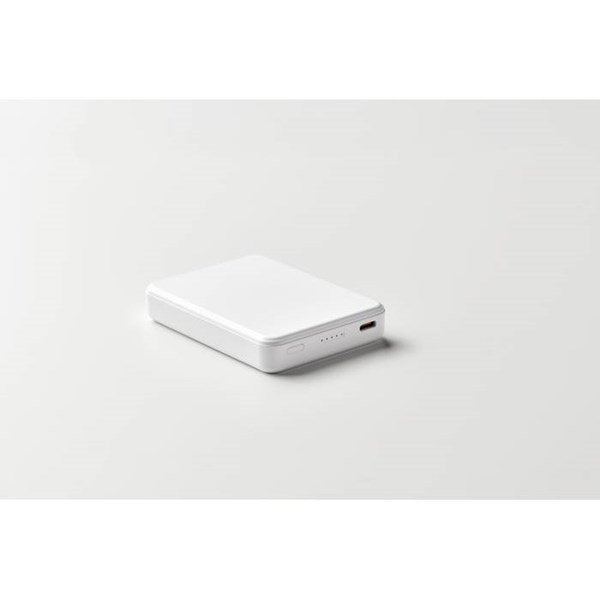 Obrázky: Powerbanka 5000 mAh z recykl. ABS, bílá, Obrázek 7