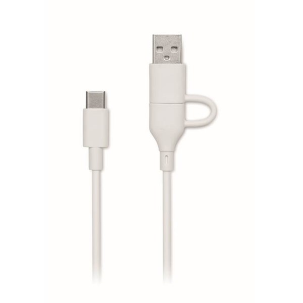 Obrázky: Powerbanka 5000 mAh z recykl. ABS, bílá, Obrázek 8