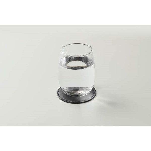 Obrázky: Kulatý podtácek z PU, černá, Obrázek 4