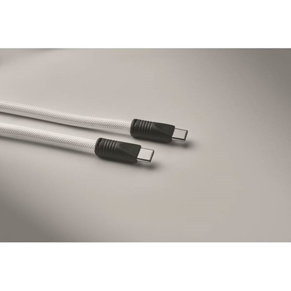Obrázky: Šňůrka na krk-nabíjecí a datový kabel 60W, bílá, Obrázek 4