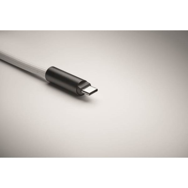 Obrázky: Šňůrka na krk-nabíjecí a datový kabel 60W, bílá, Obrázek 7