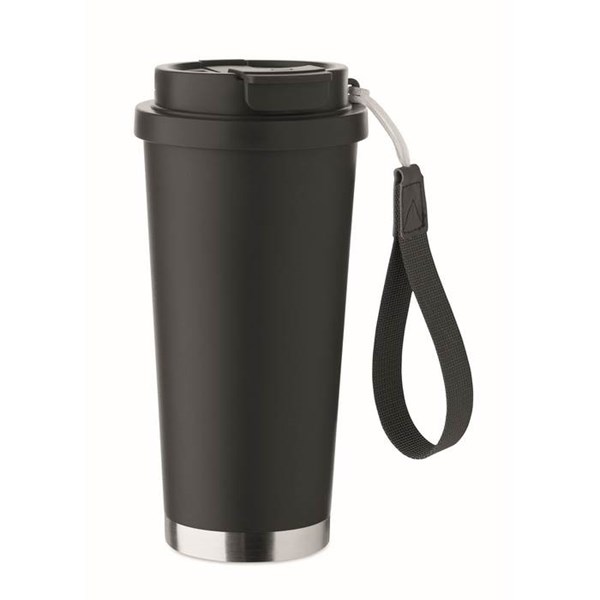 Obrázky: Termohrnek z rec. nerez 500ml a poutkem, černá, Obrázek 10