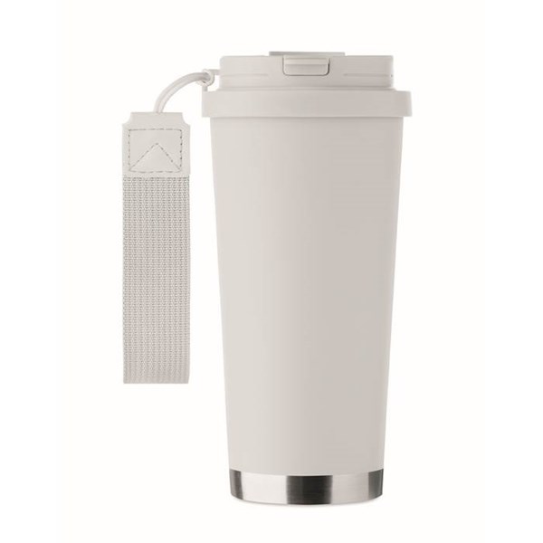 Obrázky: Termohrnek z rec. nerez 500ml a poutkem, bílá, Obrázek 7