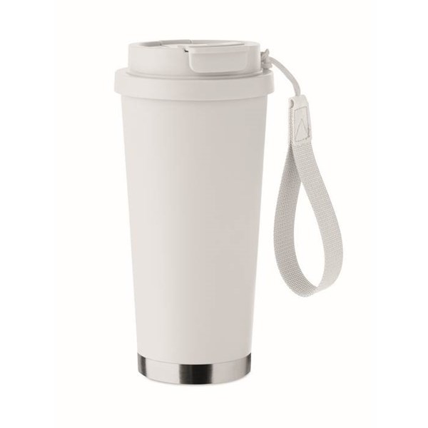Obrázky: Termohrnek z rec. nerez 500ml a poutkem, bílá, Obrázek 10