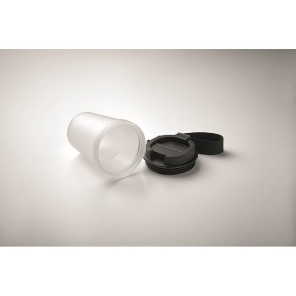 Obrázky: Jednostěnný hrnek 300 ml s PES poutkem, tran. bílá, Obrázek 3