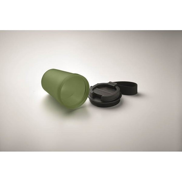 Obrázky: Jednostěnný hrnek 300 ml s PES poutkem, zelená, Obrázek 3