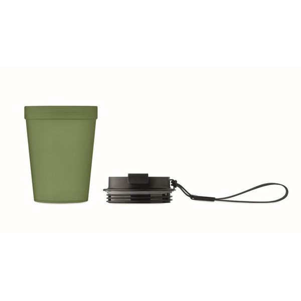 Obrázky: Jednostěnný hrnek 300 ml s PES poutkem, zelená, Obrázek 6