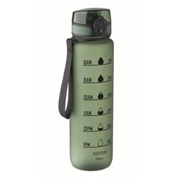 Obrázky: Sport. RPET láhev 1L, motivační značky, zelená