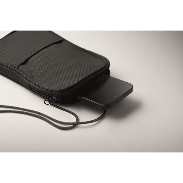 Obrázky: Cestovní RPET pouzdro se šňůrkou, černá, Obrázek 3