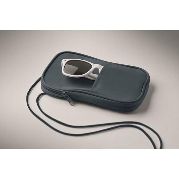 Obrázky: Cestovní RPET pouzdro se šňůrkou, modrá, Obrázek 5