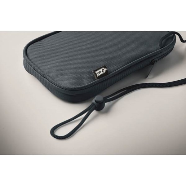 Obrázky: Cestovní RPET pouzdro se šňůrkou, modrá, Obrázek 6