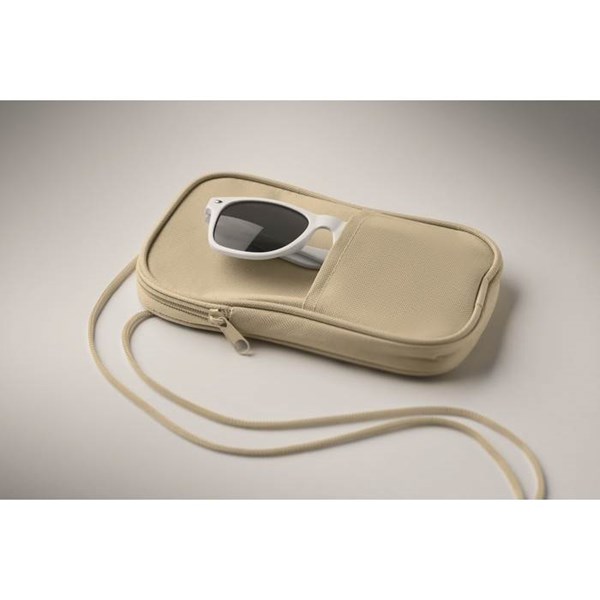 Obrázky: Cestovní RPET pouzdro se šňůrkou, béžová, Obrázek 4