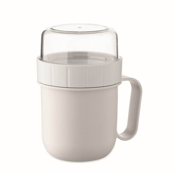Obrázky: Cestovní dvojhrnek z PP 450ml/160ml, bílá