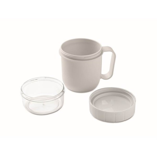 Obrázky: Cestovní dvojhrnek z PP 450ml/160ml, bílá, Obrázek 4