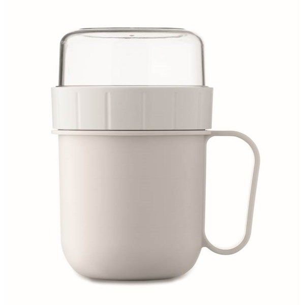 Obrázky: Cestovní dvojhrnek z PP 450ml/160ml, bílá, Obrázek 5