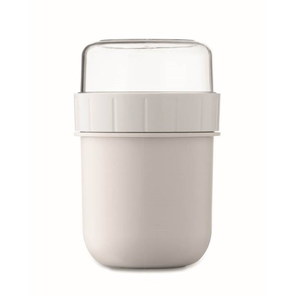 Obrázky: Cestovní dvojhrnek z PP 450ml/160ml, bílá, Obrázek 7