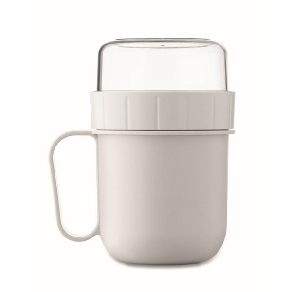 Obrázky: Cestovní dvojhrnek z PP 450ml/160ml, bílá, Obrázek 10