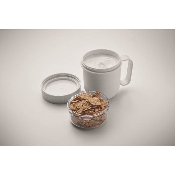Obrázky: Cestovní dvojhrnek z PP 450ml/160ml, bílá, Obrázek 11