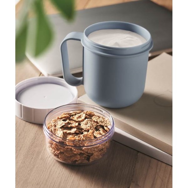 Obrázky: Cestovní dvojhrnek z PP 450ml/160ml, petrolejová, Obrázek 6