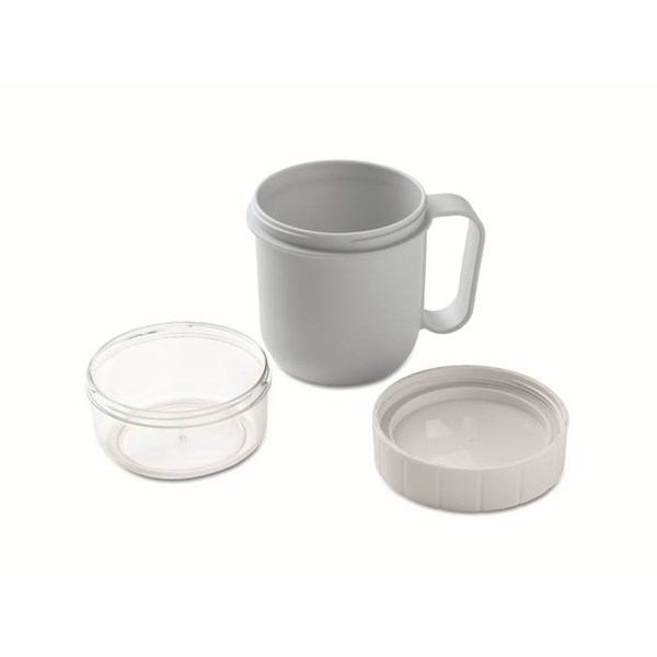 Obrázky: Cestovní dvojhrnek z PP 450ml/160ml, sv. modrá, Obrázek 5