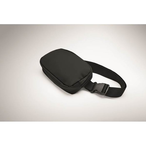 Obrázky: Taštička/ledvinka z RPET polyest. 210D, černá, Obrázek 4