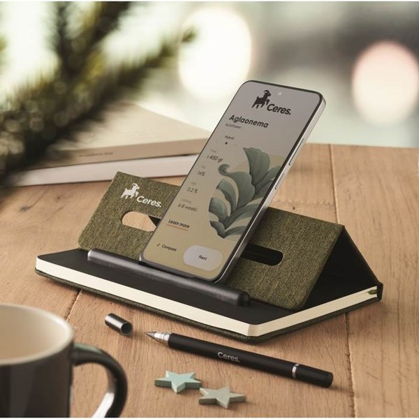 Obrázky: Zelený zápisník A5 s perem 2v1 a stojánkem na tel., Obrázek 6